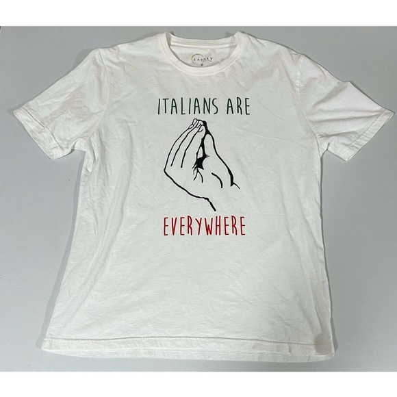 Other - Eataly White ‘Italians Are Everywhere’ Graphic T-Shirt Top Blouse Tee Size S 🇮🇹✨